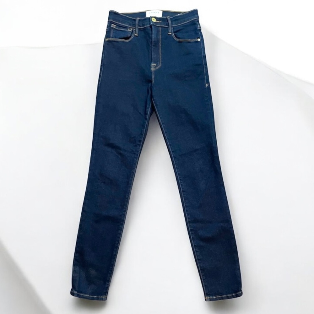 NEW! FRAME ALI High Rise Cigarette BLUE SKINNY JEANS SIZE 25